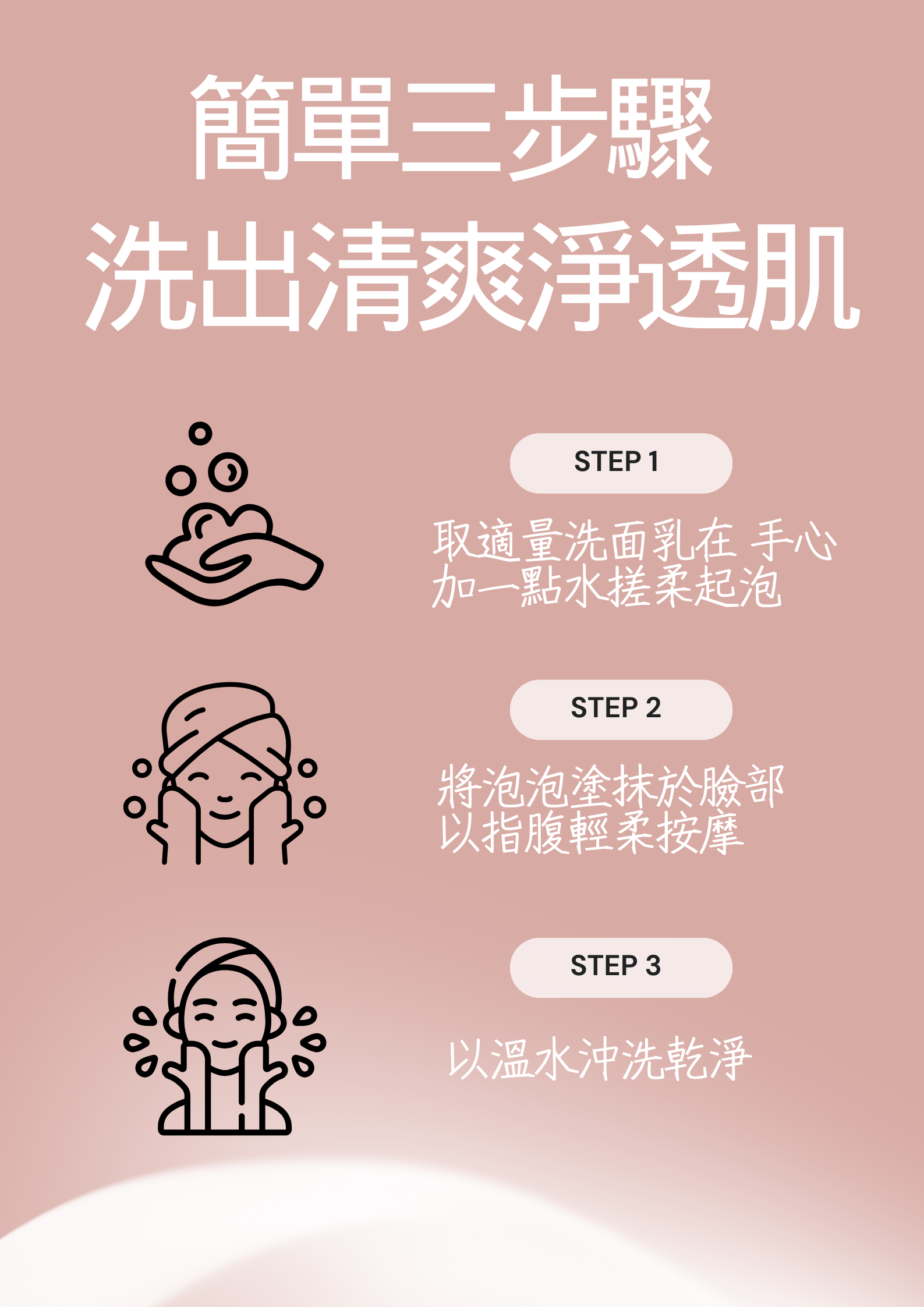 洗臉簡單三步驟